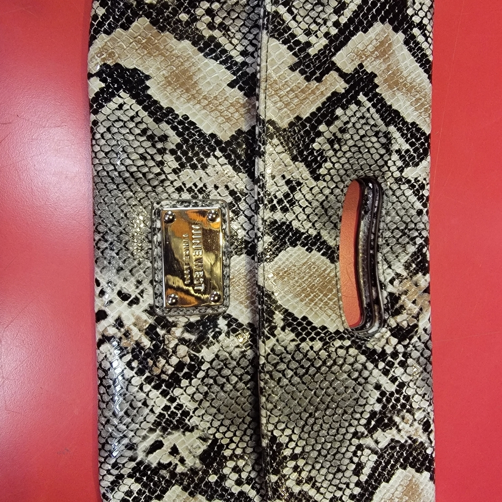 Nine West faux snake skin clutch